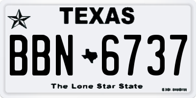 TX license plate BBN6737