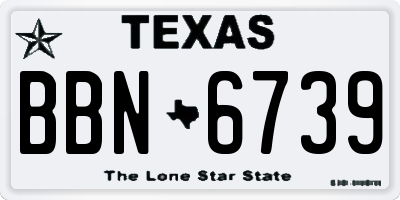 TX license plate BBN6739