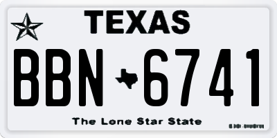 TX license plate BBN6741