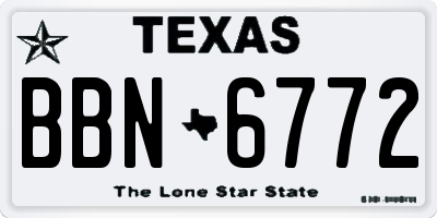 TX license plate BBN6772