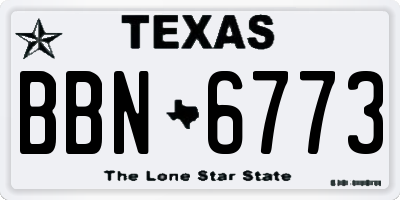TX license plate BBN6773