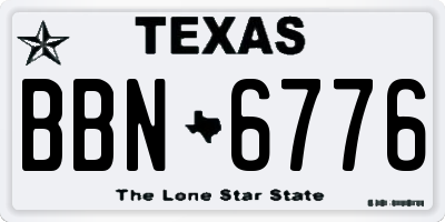 TX license plate BBN6776