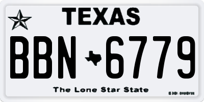 TX license plate BBN6779