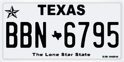 TX license plate BBN6795