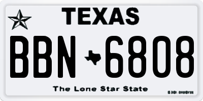 TX license plate BBN6808