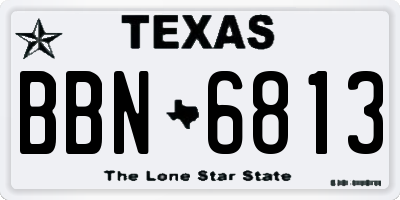 TX license plate BBN6813