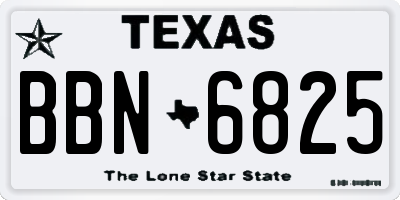 TX license plate BBN6825