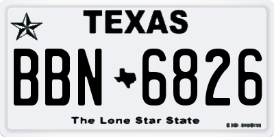 TX license plate BBN6826