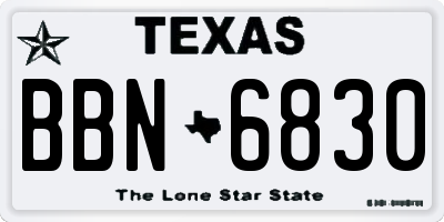 TX license plate BBN6830
