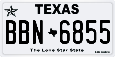 TX license plate BBN6855