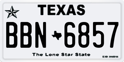 TX license plate BBN6857