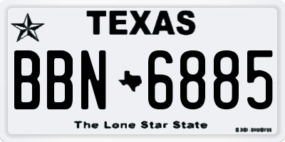 TX license plate BBN6885