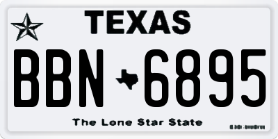 TX license plate BBN6895