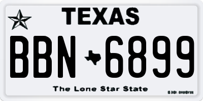 TX license plate BBN6899