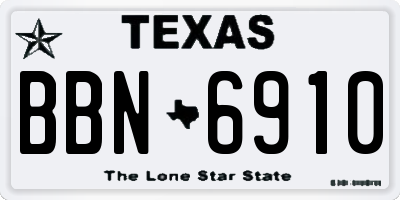 TX license plate BBN6910