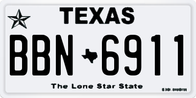 TX license plate BBN6911