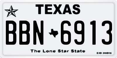 TX license plate BBN6913