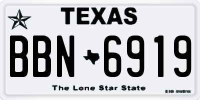 TX license plate BBN6919