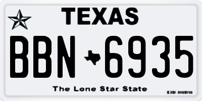 TX license plate BBN6935