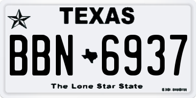 TX license plate BBN6937