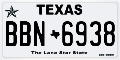 TX license plate BBN6938