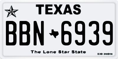 TX license plate BBN6939