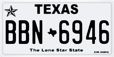 TX license plate BBN6946
