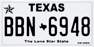 TX license plate BBN6948