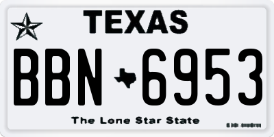 TX license plate BBN6953