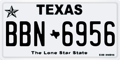 TX license plate BBN6956