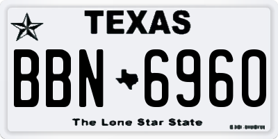 TX license plate BBN6960