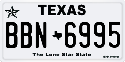 TX license plate BBN6995