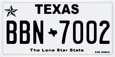 TX license plate BBN7002