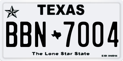 TX license plate BBN7004