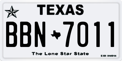 TX license plate BBN7011