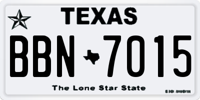 TX license plate BBN7015