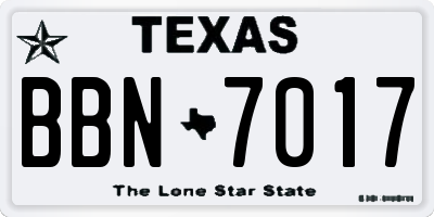 TX license plate BBN7017