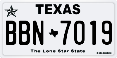 TX license plate BBN7019