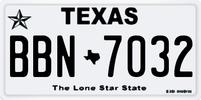 TX license plate BBN7032
