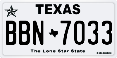 TX license plate BBN7033