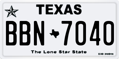 TX license plate BBN7040