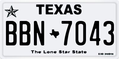 TX license plate BBN7043