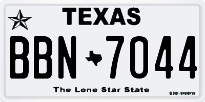 TX license plate BBN7044