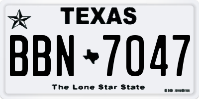 TX license plate BBN7047