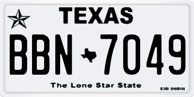 TX license plate BBN7049