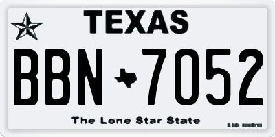 TX license plate BBN7052