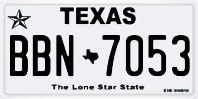 TX license plate BBN7053