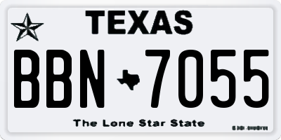 TX license plate BBN7055