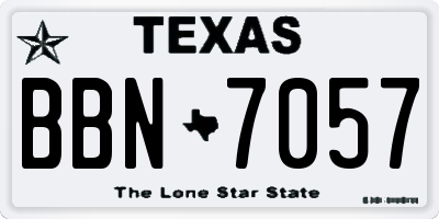 TX license plate BBN7057