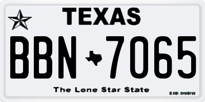 TX license plate BBN7065